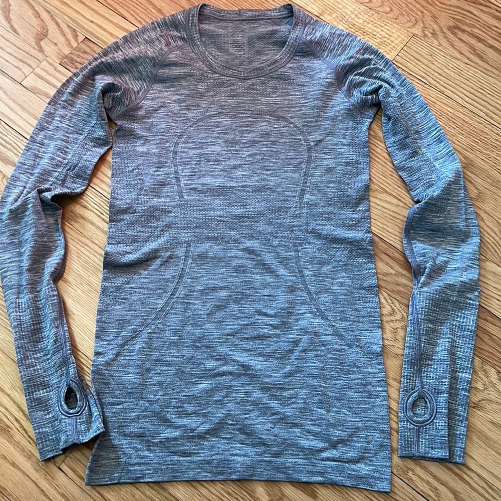 Lululemon size 4 swiftly tech gray space dye marked too long sleeve tee
